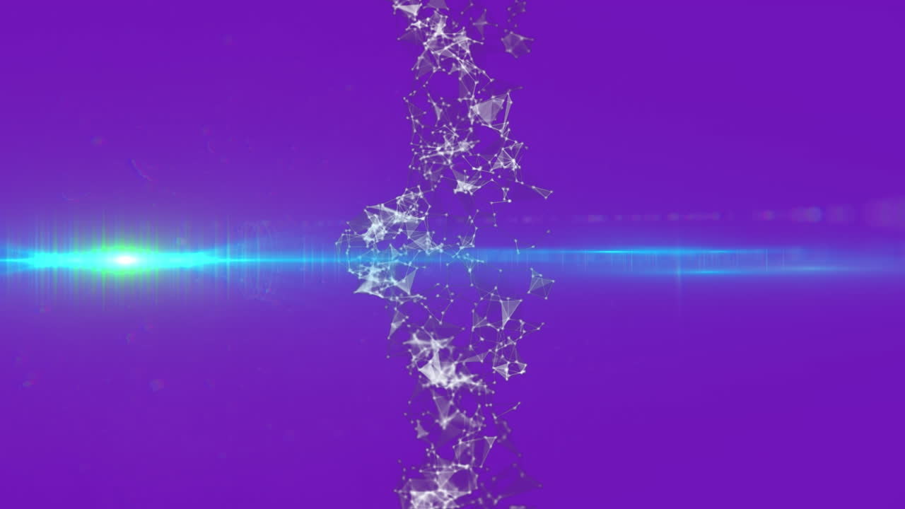 animación de puntos de luz sobre la cadena de adn