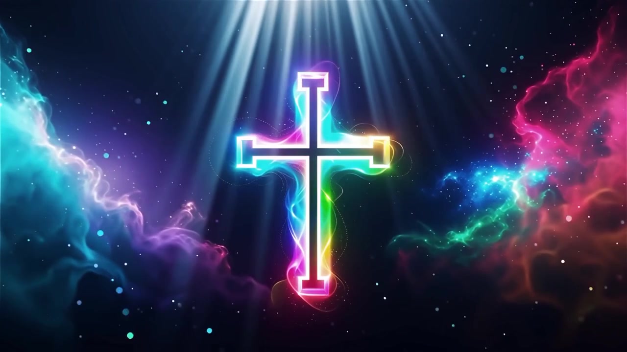 Christian Cross Heavenly Light Worship Background