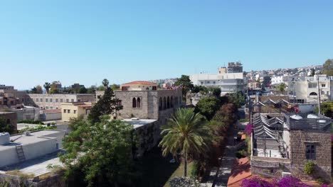 byblos city in lebanon at daytime - panning shot