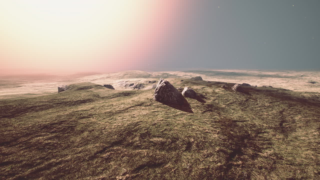 Mountain valley during summer sunrise