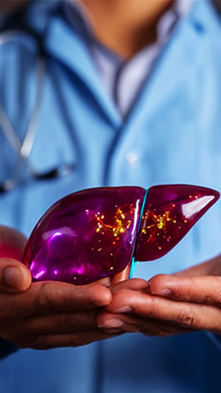 A healthcare professional demonstrates the inner workings of the human liver using a colorful model, showcasing anatomy and health education in a clinical setting