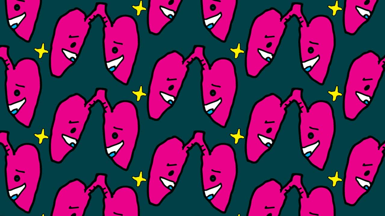 kids drawing pop art seamless background with theme of lung