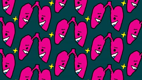 kids drawing pop art seamless background with theme of lung