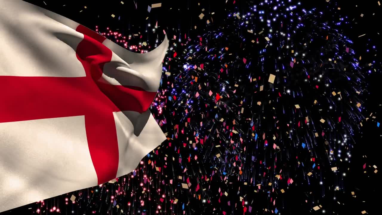 불꽃놀이 위에 영국  ⁇ 발의 애니메이션