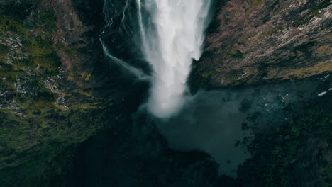 cinematic aerial view top down, wallaman falls, queensland