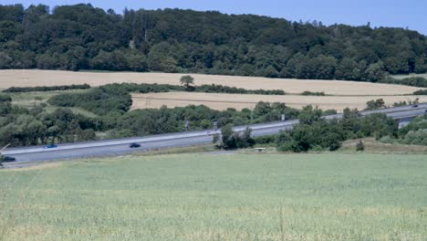 zoom in shot of a german motorway, germany, europe