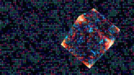 eternal flame power overwhelming cube mystery core energy surface and blur animation abstract dark violet red spot light background