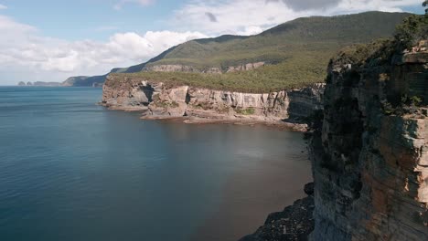 aerial view of tasman national park in australia