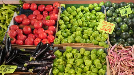 a turkish market stall with fresh produce