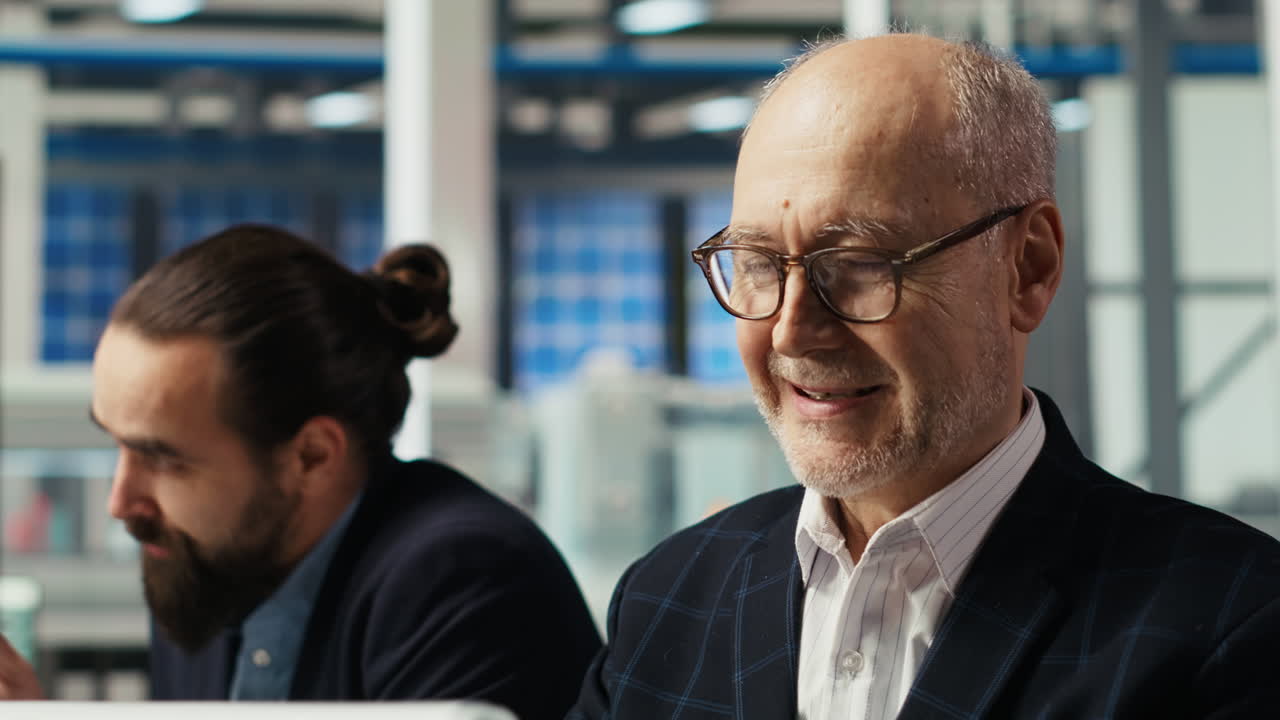 Sustainability Department Team Compiling Reports On Solar Panel Plant Emissions