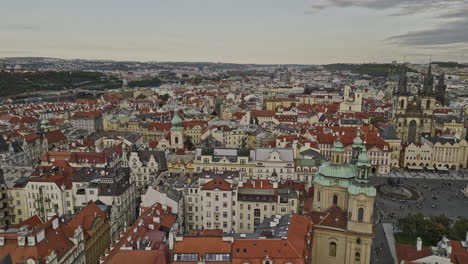 prague czechia aerial v109 drone flyover old town along dlouha street towards petrska ctvrt neighborhood capturing historical and charming cultural cityscape - shot with mavic 3 cine - november 2022