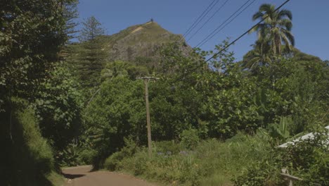 road and electric line on the pitcairn island