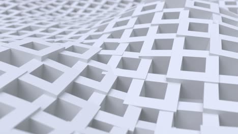 abstract background with white moving cubic surface.