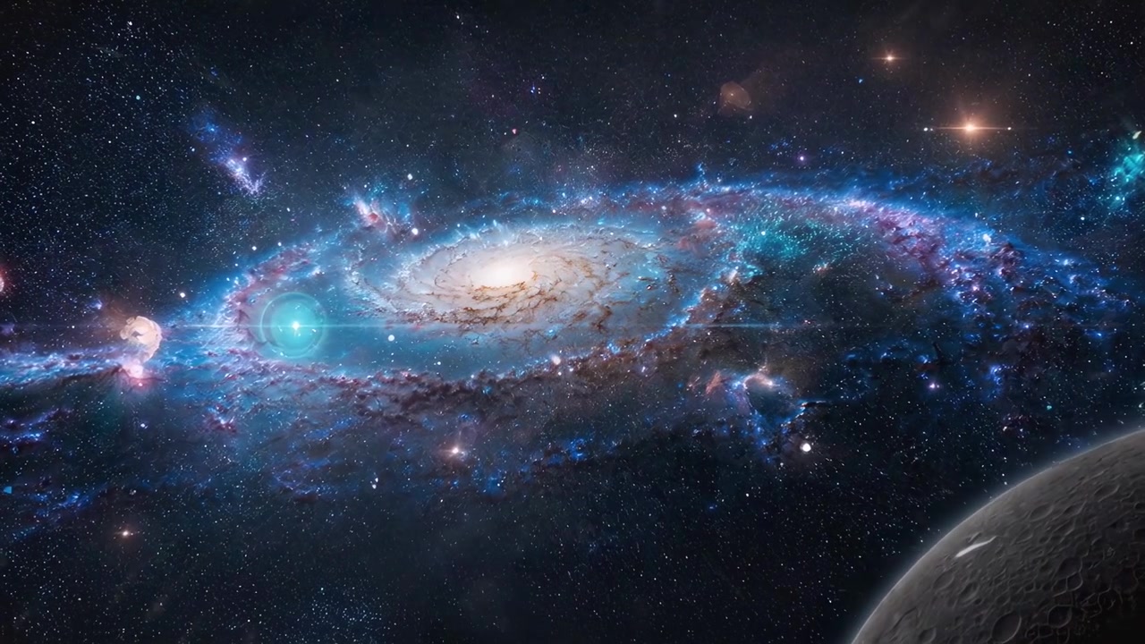 Stunning Spiral Galaxy Rotating in Deep Space