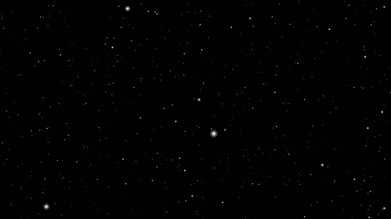 Floating through space stars are passing by the viewer in outerspace