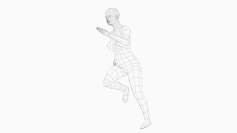 Wireframe running woman, seamless