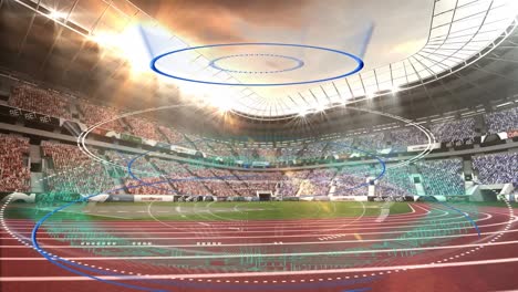 Animation-Der-Digitalen-Schnittstelle-Mit-Zielfernrohren,-Die-Das-Stadion-Scannen