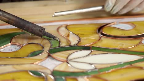 stained glass artist at work