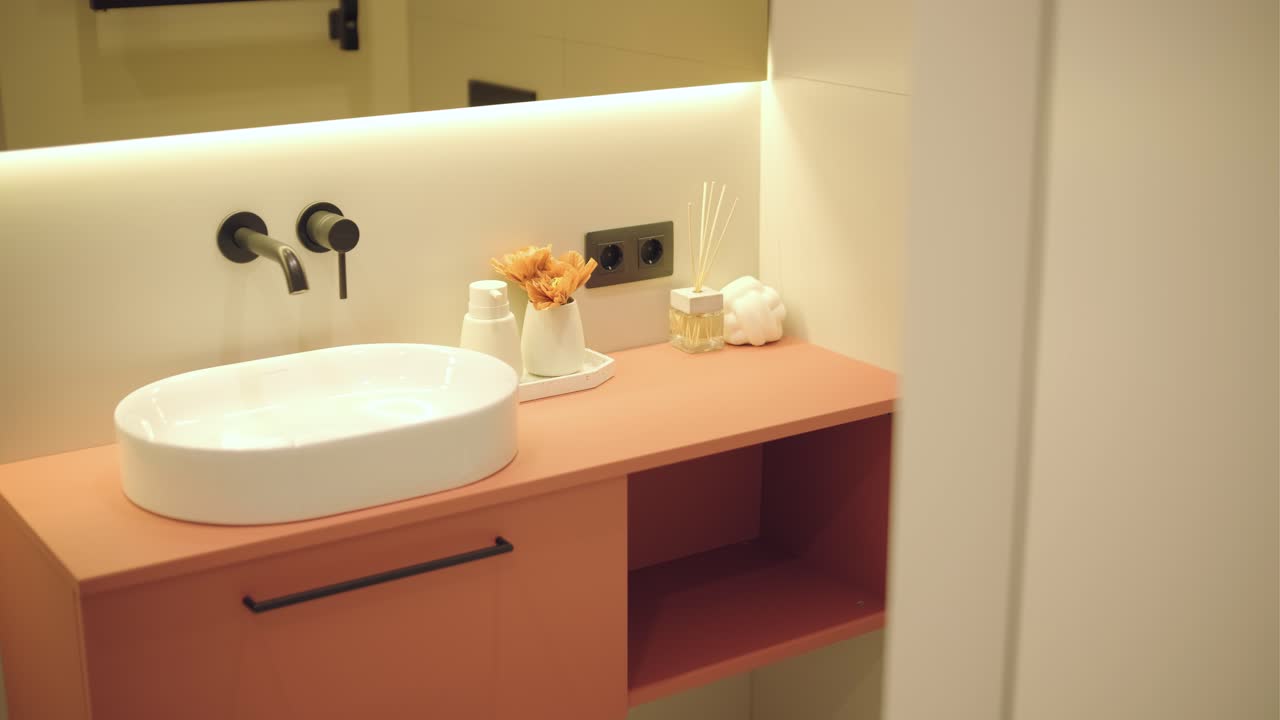 Stylish and elegant minimalist home interior featuring clean lines, neutral colors, and warm ambient lighting, creating a cozy and modern atmosphere.