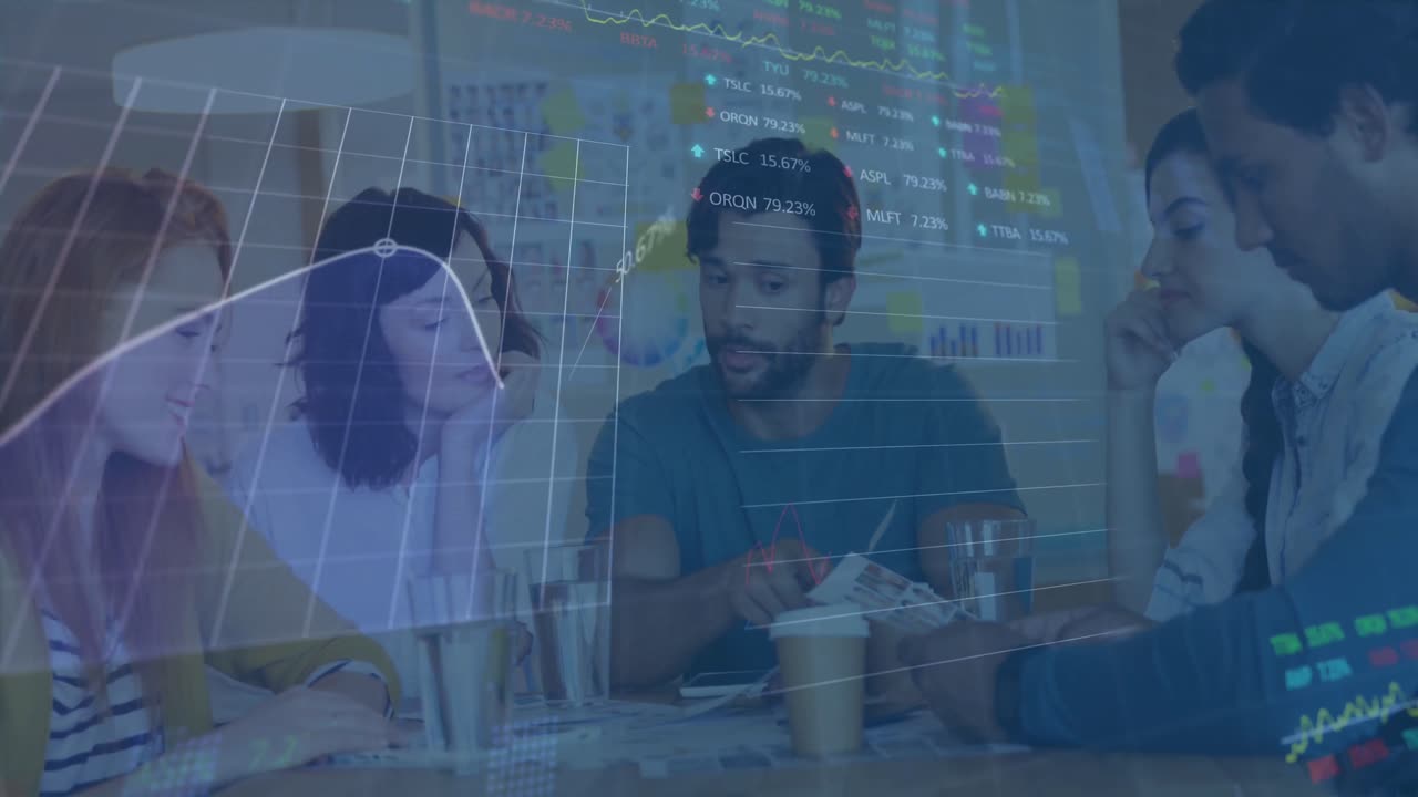 animación de las estadísticas y el procesamiento de datos sobre diversos empresarios