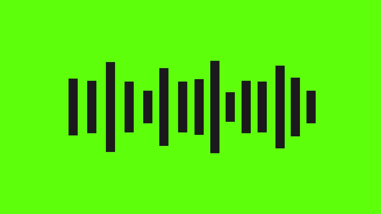 ondas de ecualizador animación. ondas de sonido. música o concepto de sonido. pantalla verde. 4k