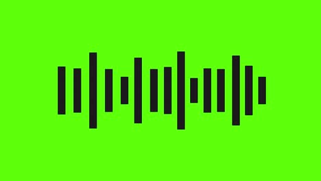 equalizer waves animation. sound waves. music or sound concept. green screen. 4k