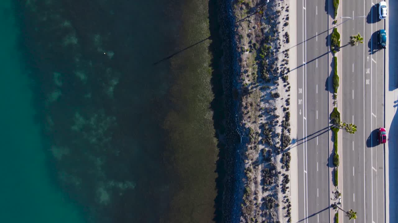 vista de drones de la laguna de carlsbad durante la marea baja