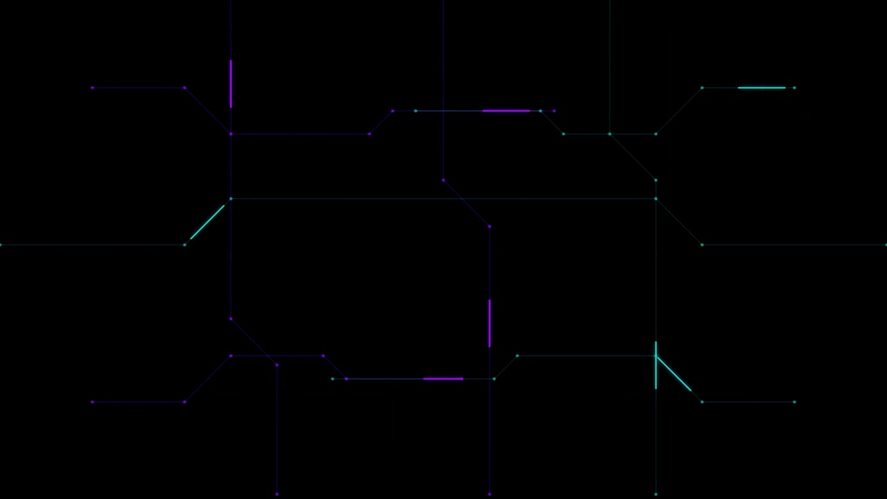 Abstract Digital Circuit Board Animation with Glowing Lines