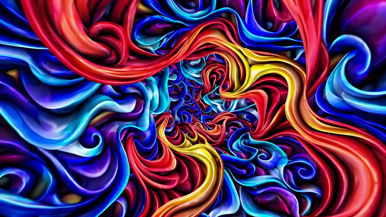 A mesmerizing, abstract video with a swirling vortex of vibrant colors