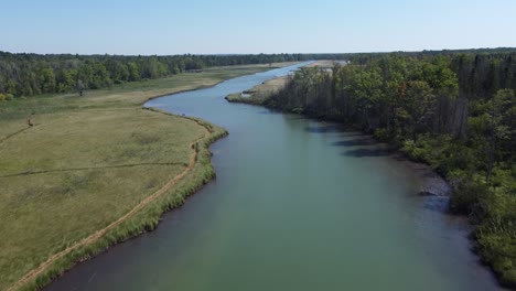 Aerial-shot-of-northern-river