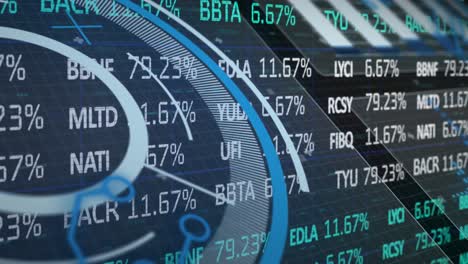 animación del procesamiento de datos sobre un fondo negro