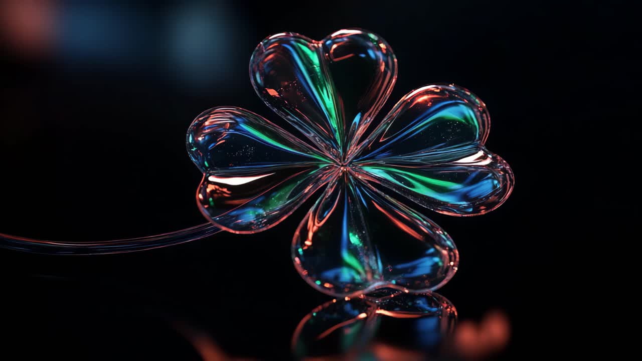 Abstract Glowing Four-Leaf Clover