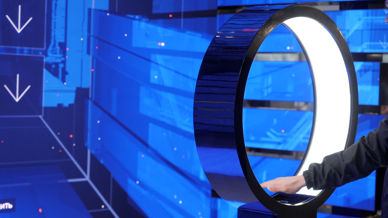 pantalla de anillo de luz interactiva