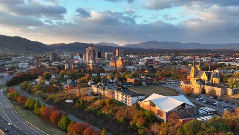 roanoke, virginia during golden hour sunrise