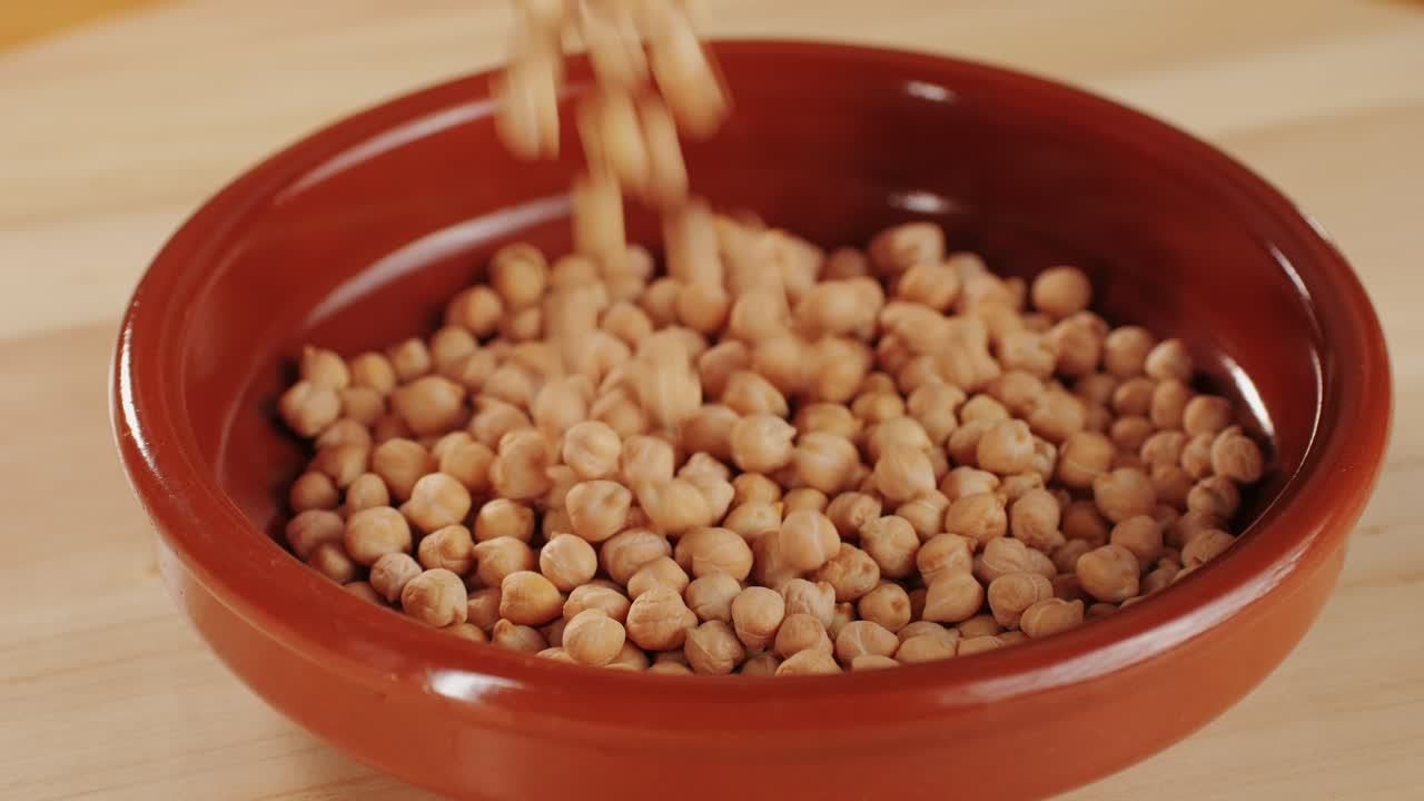 Chickpeas close up food background, chickpeas texture macro, raw cereal healthy food.