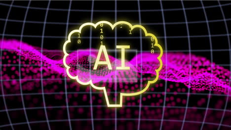 animación de texto de inteligencia artificial y procesamiento de datos