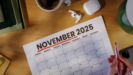 november 2025 calendar with daily planner