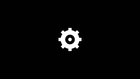 gear icon animated isolated on black background.