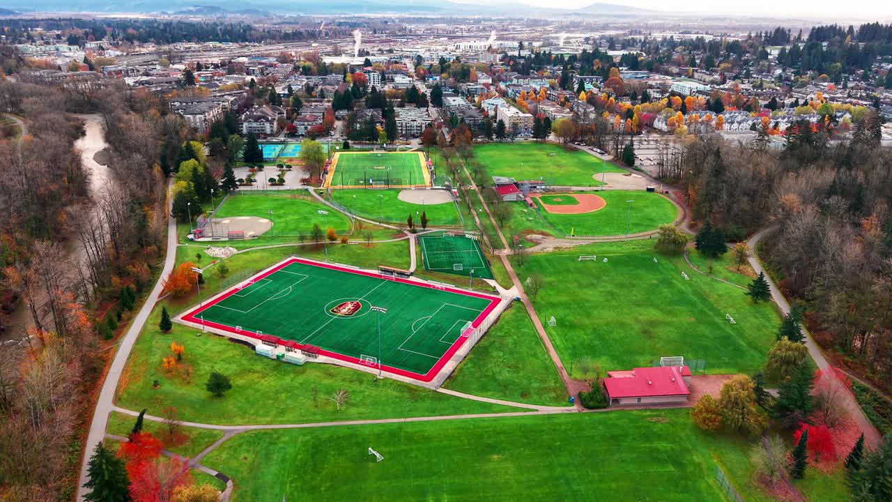 a push in shot of gate's park in port coquitlam.