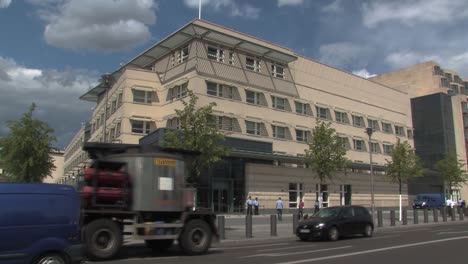 long shot of us embassy in berlin, germany