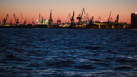 Illuminated-dock-in-late-evening