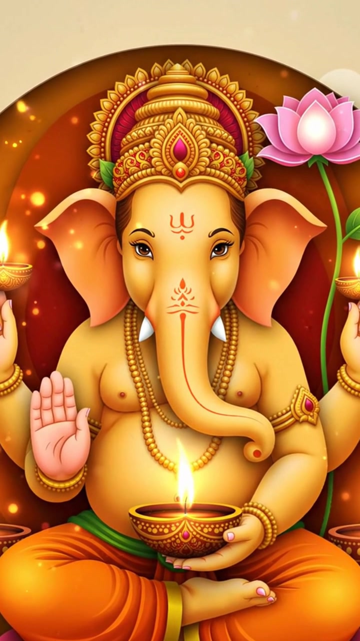 Benedizione di Ganesha durante la celebrazione del festival Diwali