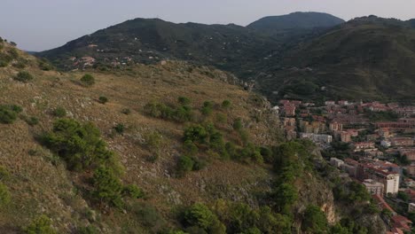 árboles en el lado de la roca de cefalu