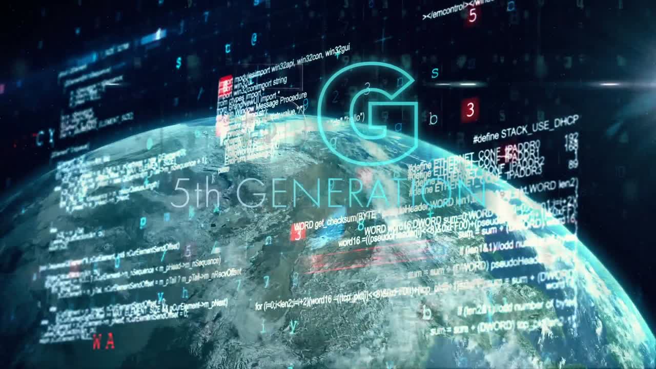 анимация 5g 5-го поколения обработки текста и данных по всему миру в фоновом режиме