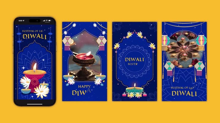Vibrant Happy Diwali Instagram Stories
