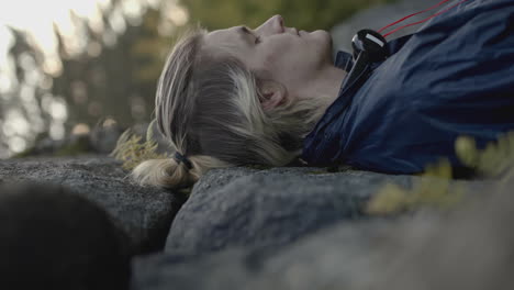 man relaxing outdoors