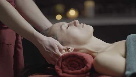 head and neck massage at a spa