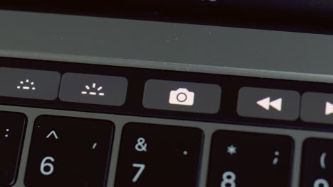 close-up of macbook function keys