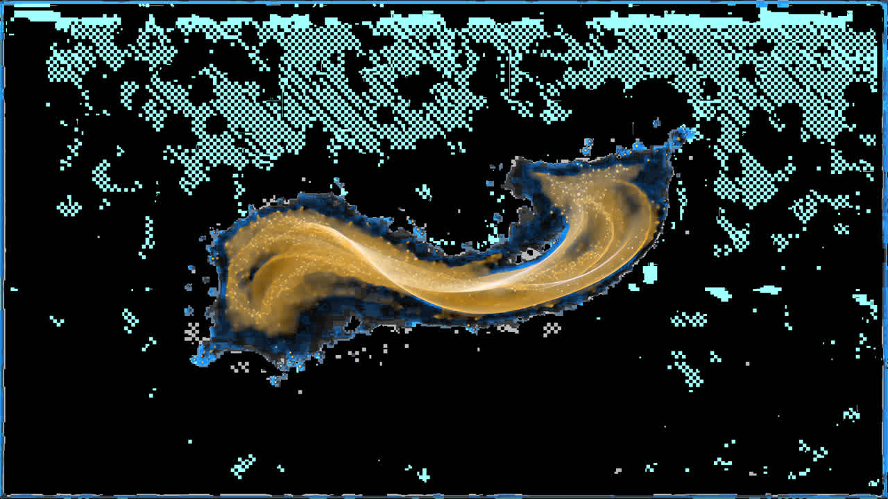 Elegant golden abstract motion animation isolated asset, transparent 4K video, alpha channel, ProRes