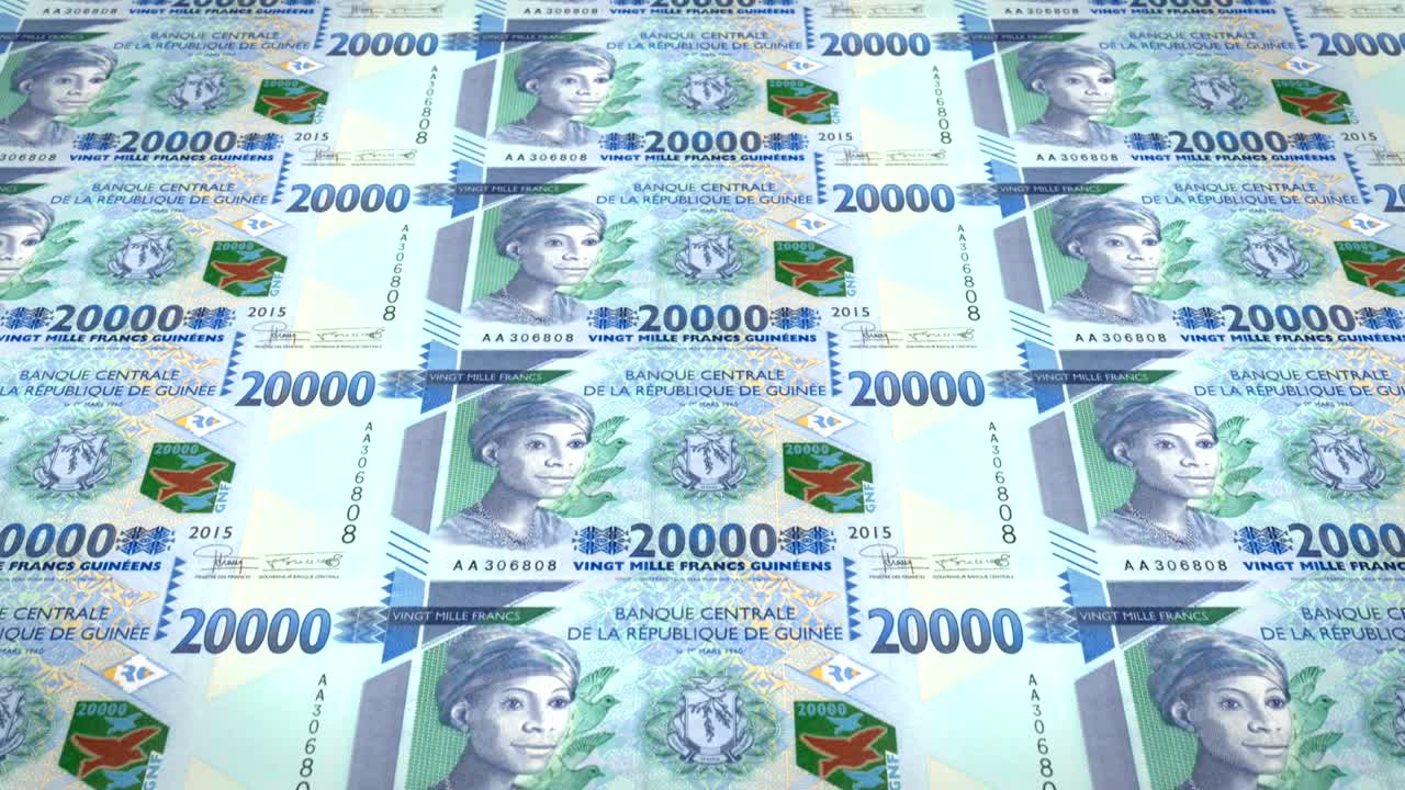 20만 기니 프랑의 지폐, 현금, 루프